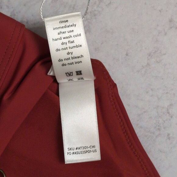 NWT Andie Tahiti Top Chili Pepper Comfortable Adjustable V-Neck Bikini S - Picture 7 of 9